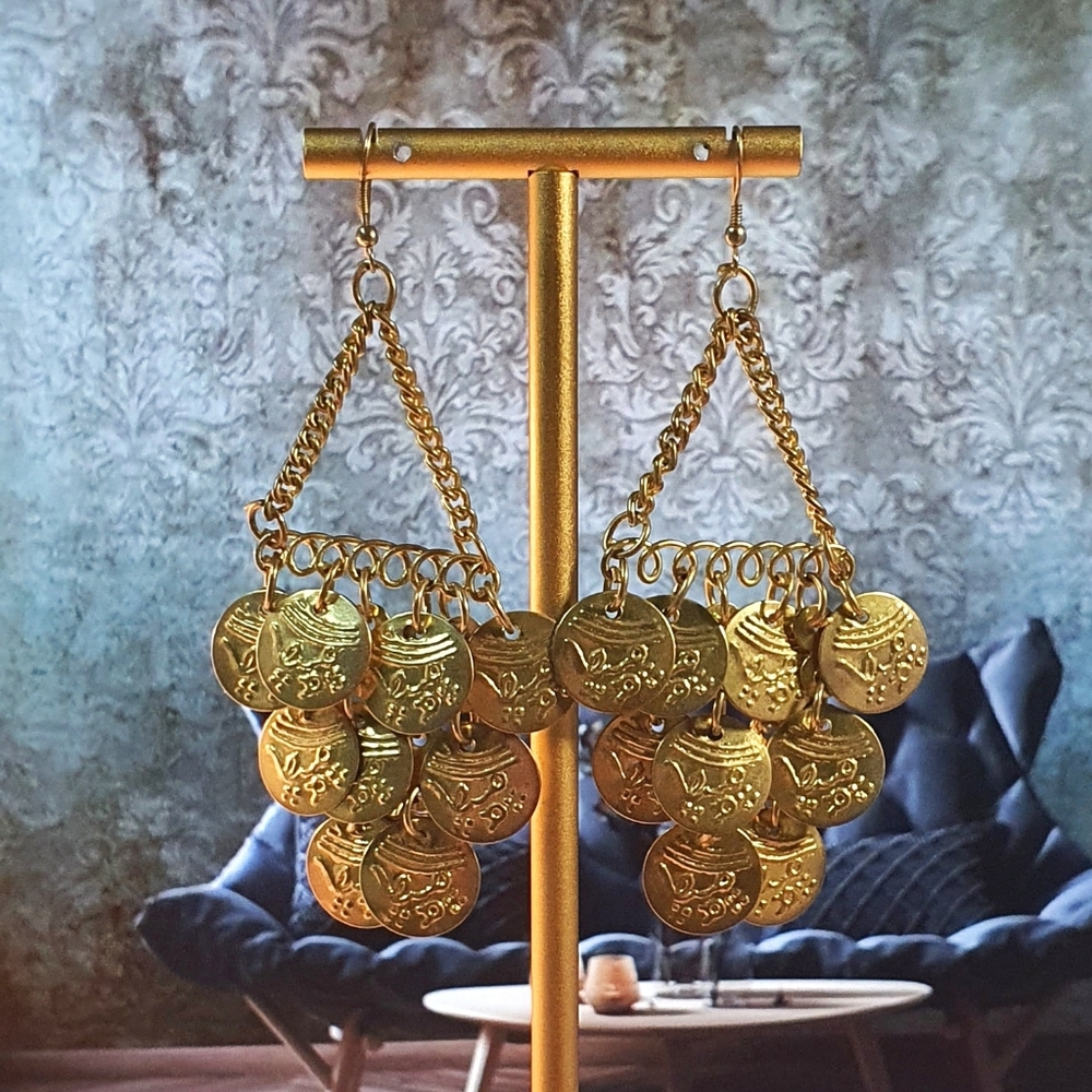 Statement Goldtone Chandelier Earings